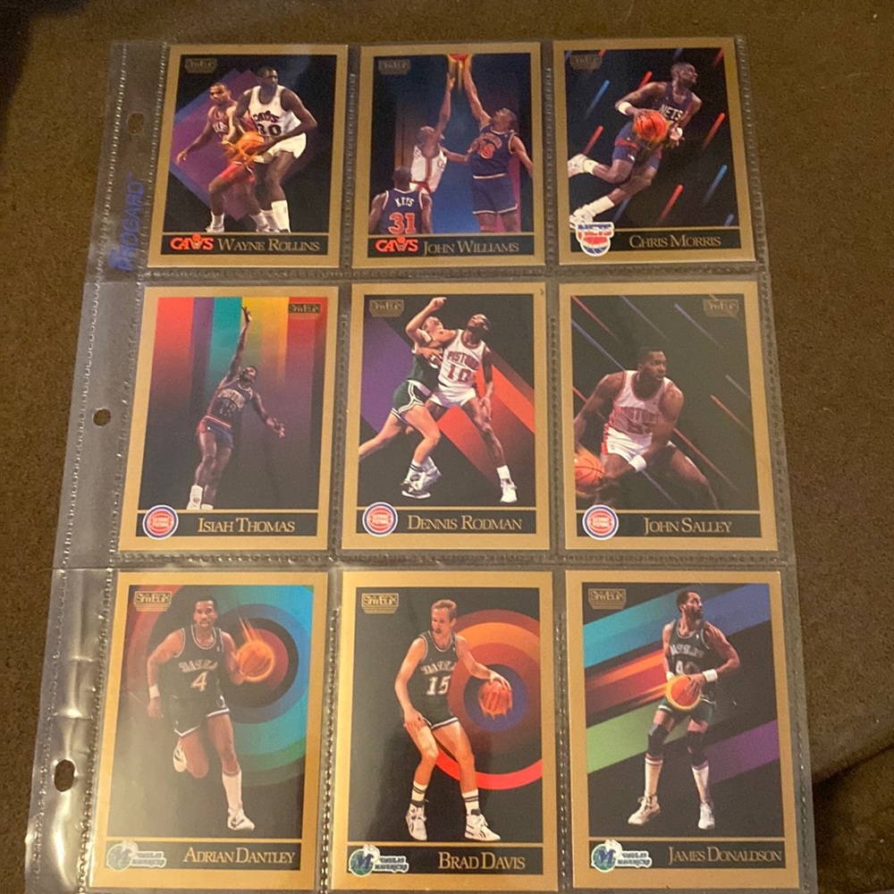 NBA skybox moved trading card lot of 9 cards CAVS, Pistons, NETSMavericks
